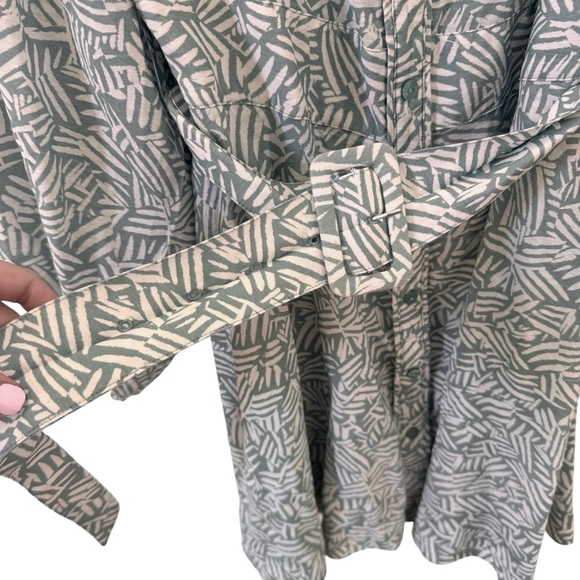 Johnathan Simkhai Bronte Off-the-Shoulder Belted Mini Dress in Palm Leaf Size L - Picture 7 of 11